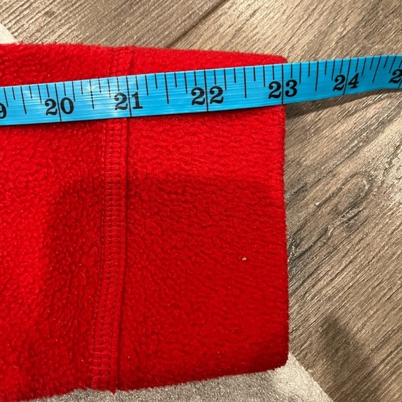 [M] DISNEY Fleeced Hoodie Mickey Mouse Pullover 1/4 Zip USA Cartoon Vintage Red - Picture 7 of 7